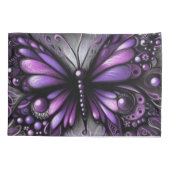 Whimsical Gothic Butterfly Paarse Zwart Kleurrijk Kussensloop (Achterkant)