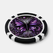 Whimsical Gothic Butterfly Paarse Zwart Kleurrijk Poker Chips (Enkel)