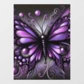 Whimsical Gothic Butterfly Paarse Zwart Kleurrijk Raamsticker (Vel)