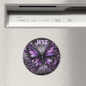 Whimsical Gothic Butterfly Purple Personalized Magneet (Insitu (Vaatwasser))