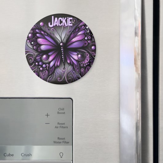 Whimsical Gothic Butterfly Purple Personalized Magneet (Insitu (Koelkast))