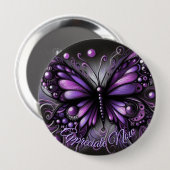 Whimsical Gothic Butterfly Purple Personalized Ronde Button 4,0 Cm (Voorkant /achterkant)