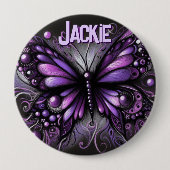 Whimsical Gothic Butterfly Purple Personalized Ronde Button 4,0 Cm (Voorkant)