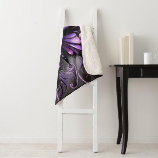 Whimsical Gothic Butterfly Purple Personalized Sherpa Deken (In situ)