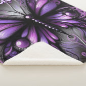 Whimsical Gothic Butterfly Purple Personalized Sherpa Deken (3/4)