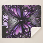 Whimsical Gothic Butterfly Purple Personalized Sherpa Deken (Voorkant (horizontaal))