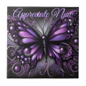 Whimsical Gothic Butterfly Purple Personalized Tegeltje (Voorkant)
