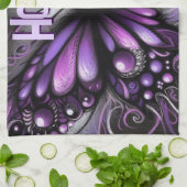 Whimsical Gothic Butterfly Purple Personalized Theedoek (Gevouwen)