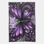 Whimsical Gothic Butterfly Purple Personalized Theedoek (Verticaal)