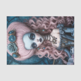 Whimsical Gothic Creepy Marie Antionette Decoupage Tissuepapier