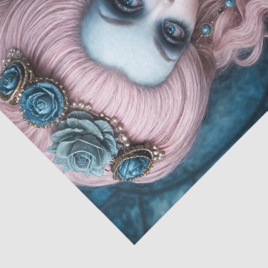 Whimsical Gothic Creepy Marie Antionette Decoupage Tissuepapier (Detail)