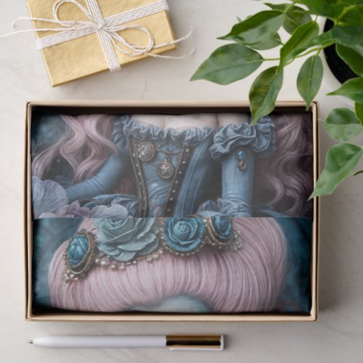 Whimsical Gothic Creepy Marie Antionette Decoupage Tissuepapier (Geschenk)