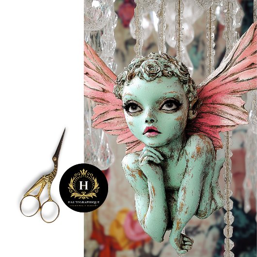 Whimsical Gothic Fairy Art Decoupage Tissuepapier