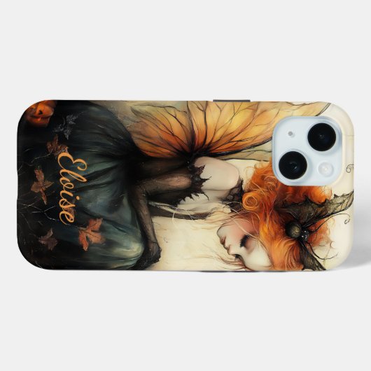 Whimsical Gothic Fairy & Bat | Aangepast Halloween Case-Mate iPhone Case (Achterkant (horizontaal))