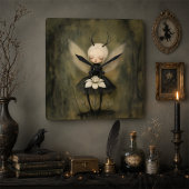 Whimsical Gothic Fairycore Donkere Fantasy Bloemst Vierkante Klok