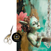 Whimsical Gothic Gargoyle Fairy Decoupage Tissuepapier