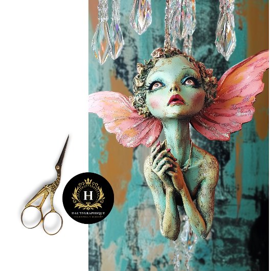 Whimsical Gothic Gargoyle Fairy Decoupage Tissuepapier