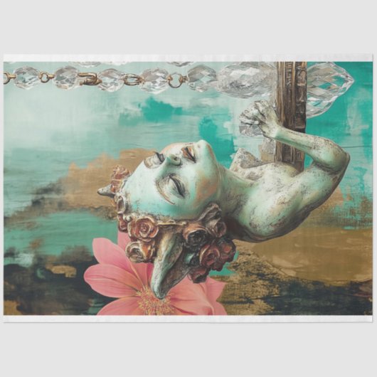 Whimsical Gothic Gargoyle Fairy Decoupage Tissuepapier (Voorkant)