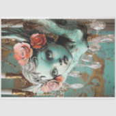 Whimsical Gothic Gargoyle Fairy Floral Decoupage Tissuepapier (Voorkant)