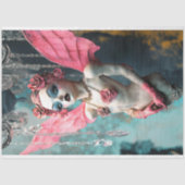 Whimsical Gothic Gargoyle Fairy Pink Wings Tissuepapier (Voorkant)