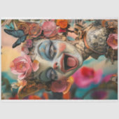 Whimsical Gothic Gargoyle Floral Crown Butterflies Tissuepapier (Voorkant)