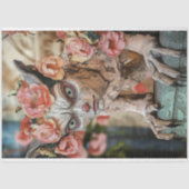 Whimsical Gothic Gargoyle Floral Crown Decoupage Tissuepapier (Voorkant)