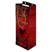 Whimsical Gothic Love Potion Wijn Cadeautas (Achterkant Gekanteld)