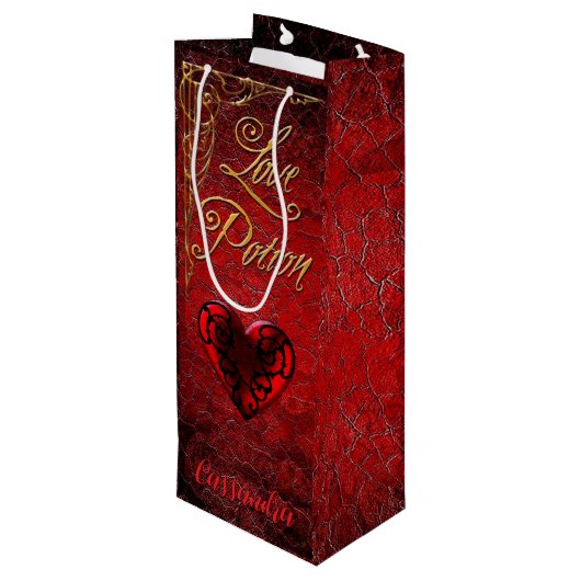 Whimsical Gothic Love Potion Wijn Cadeautas (Achterkant Gekanteld)