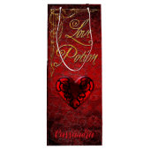 Whimsical Gothic Love Potion Wijn Cadeautas (Achterkant)