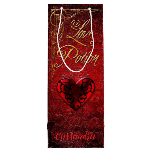 Whimsical Gothic Love Potion Wijn Cadeautas (Achterkant)