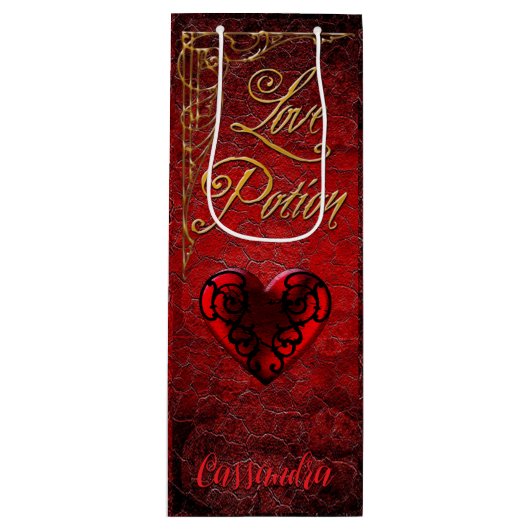 Whimsical Gothic Love Potion Wijn Cadeautas (Voorkant)