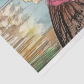 Whimsical Gothic Paris Gargoyle Floral Craft Tissuepapier (Detail)