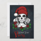 Whimsical Gothic Santa Skull Kerstfeest Kaart (Voorkant)