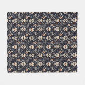 Whimsical Gothic Sugar Skull Modern Fleece Deken (Voorkant (Horizontaal))