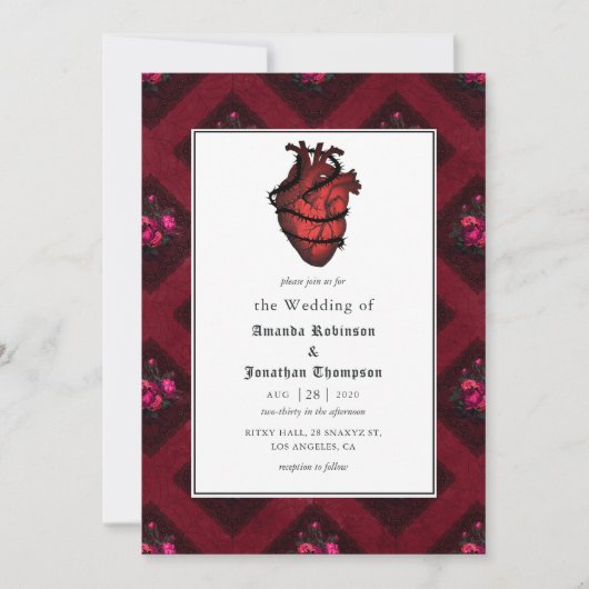 Whimsical Gothic Wedding Kaart (Voorkant)