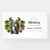 Whimsical Gotische bruiloft Welkom Spandoek (Horizontaal)