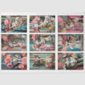 Whimsical gotische decoupage van een Parijse gargo Tissuepapier (Voorkant)
