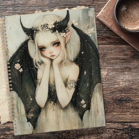 Whimsical Gotische Fantasy Fee met Bloemenkroon Planner