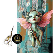 Whimsical gotische gargouille fee decoupage tissuepapier