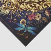 Whimsical Gotische Hemelse Libelle Raaf Fee Tissuepapier (Detail)