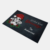 Whimsical Gotische Kerstman schedel Kerstmis Deurmat (Schuin)