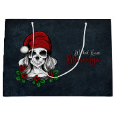 Whimsical Gotische Kerstman schedel Kerstmis Groot Cadeauzakje (Voorkant)