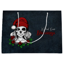 Whimsical Gotische Kerstman schedel Kerstmis Groot Cadeauzakje