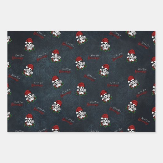 Whimsical Gotische Kerstman schedel Kerstmis Inpakpapier Vel (Voorkant 2)