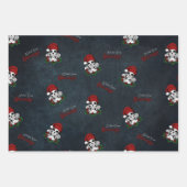 Whimsical Gotische Kerstman schedel Kerstmis Inpakpapier Vel (Voorkant)