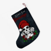 Whimsical Gotische Kerstman schedel Kerstmis Kleine Kerstsok (Achterkant (Hangend))