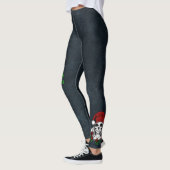 Whimsical Gotische Kerstman schedel Kerstmis Leggings (Links)