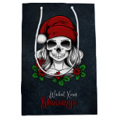 Whimsical Gotische Kerstman schedel Kerstmis Medium Cadeauzakje (Voorkant)