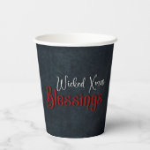 Whimsical Gotische Kerstman schedel Kerstmis Papieren Bekers (Achterkant)