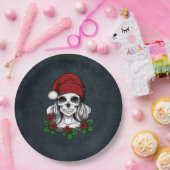 Whimsical Gotische Kerstman schedel Kerstmis Papieren Bordje (Feest)